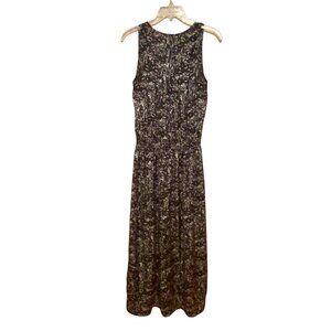 Prologue Maxi Dress Black & White Smock Waist Sleeveless V-Neck Size (M)